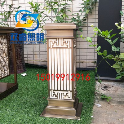 仿云石草坪灯万科电镀拉丝立柱灯庭院落地灯小区绿化路灯