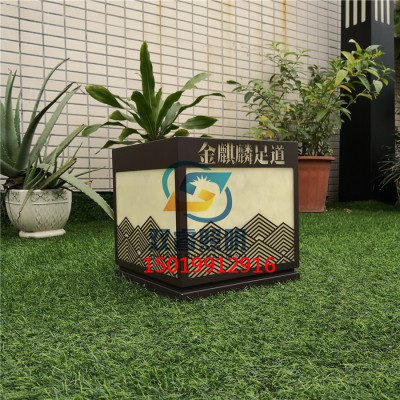 中式仿云石柱头灯户外方形水景落地灯防水刻字庭院台阶灯