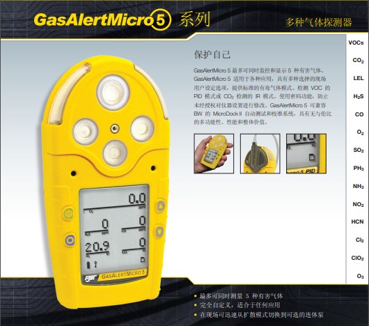 霍尼韦尔BW GasAlertMicro 5五气体检测仪