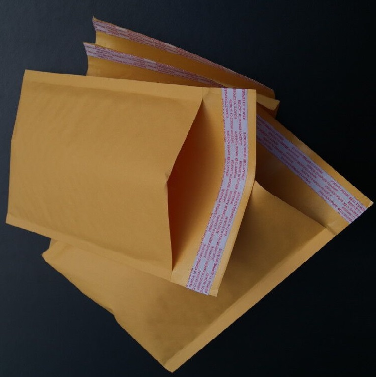 黄色牛皮纸复合气泡信封袋厂家，可定制各类规格和颜色