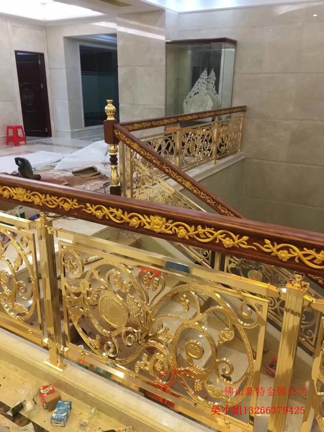潍坊铜雕花楼梯护栏 特喜欢这款铜楼梯