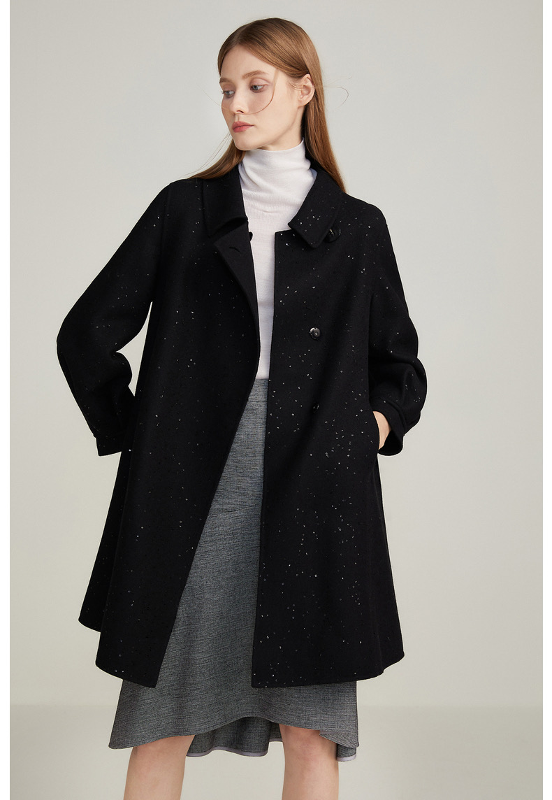 素莹冬季女装货源 双面羊绒大衣 品牌服装批发市场