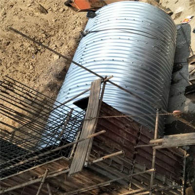 湖北道路钢波纹涵管施工  分体式钢制波纹管 涵洞加固