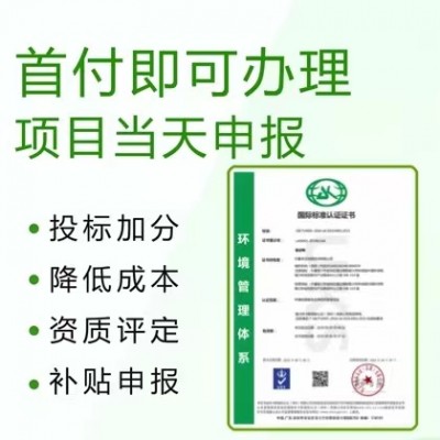 广东深圳ISO三体系认证iso14001闪电出证