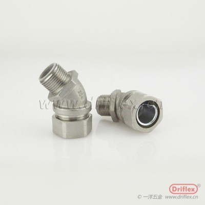 304不锈钢45度接头设备穿线用3/8“到2”配套金属软管