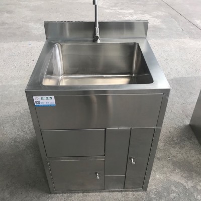不锈钢感应洗手池洗手槽脚踏式膝顶式低高背规格可定制