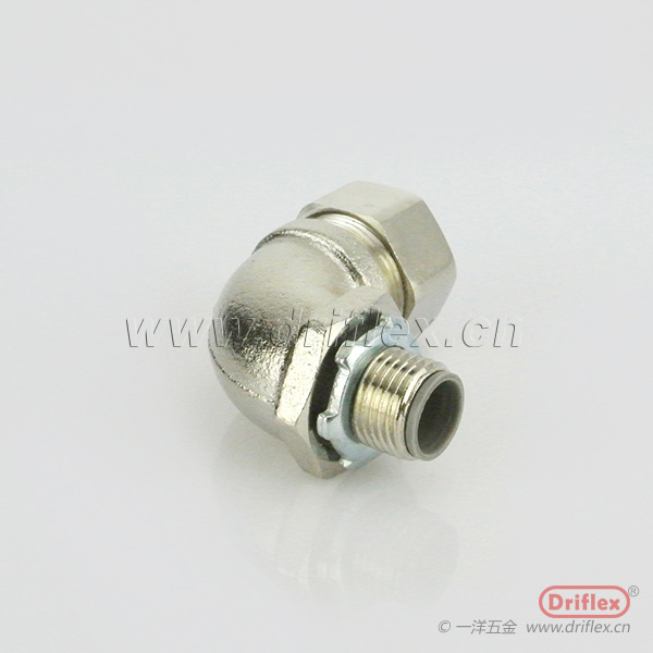 铜镀镍90度弯头金属软管接头外螺纹连接3/8-2寸软管