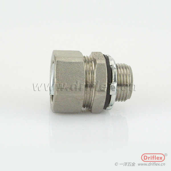 Driflex304不锈钢外丝直接头六角方帽金属软管连接器