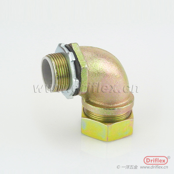 铁镀锌90度弯头直角软管连接器3/8"到2"机电设备穿线用