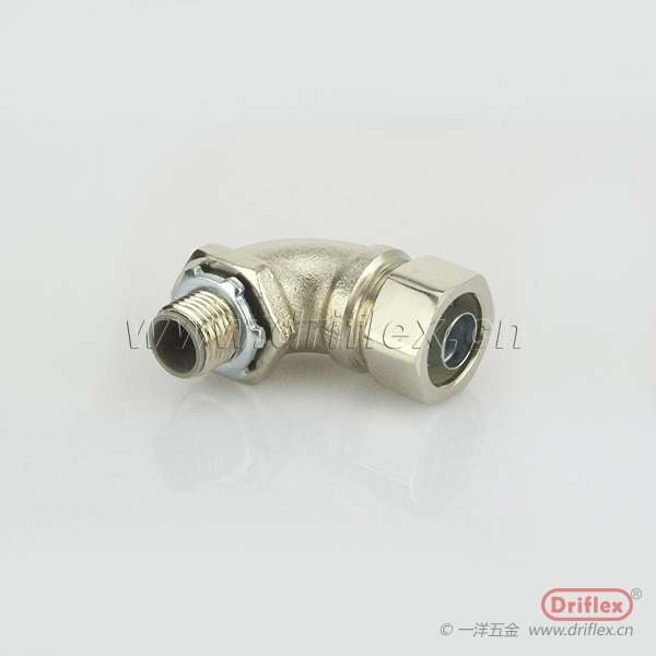 黄铜镀镍90度金属接头配波浪金属软管内径12-51mm