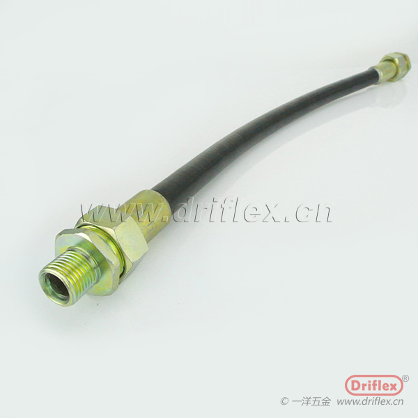 黑色橡胶挠性连接管配铁镀锌内外丝直接头G3/8“-G4”