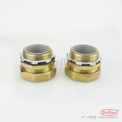 可锻铸铁六角方帽外丝直接头金属软管连接器NPT3/8"-4"