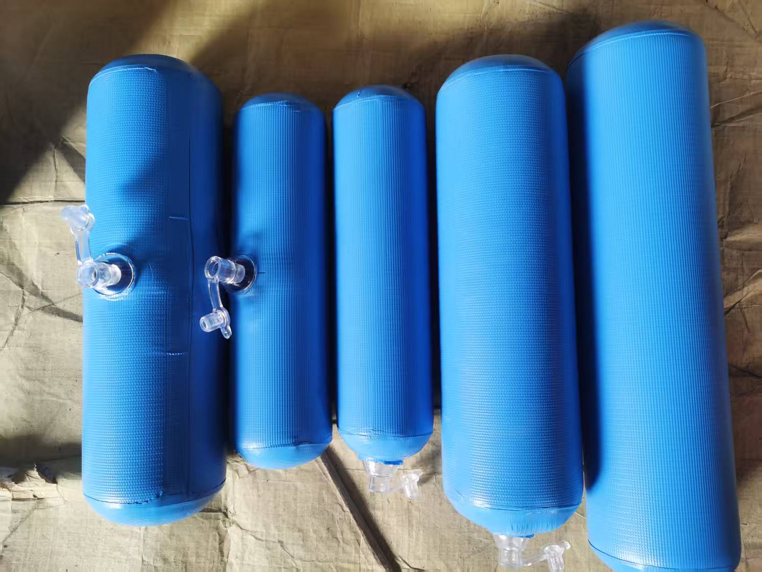 建筑拦茬气囊混凝土隔断拦茬气囊蓝色加厚布气囊拦茬管道