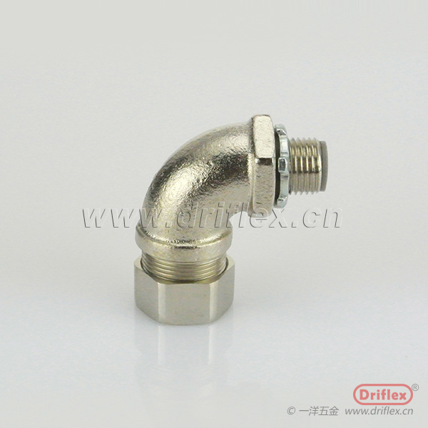 黄铜镀镍90度金属接头配波浪金属软管内径12-51mm