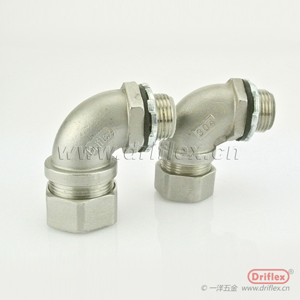 不锈钢90度弯头外螺纹金属软管连接器NPT3/8”-2”
