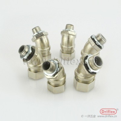 一洋五金铜镀镍45度软管接头型号NPT3/8”-NPT2 ”
