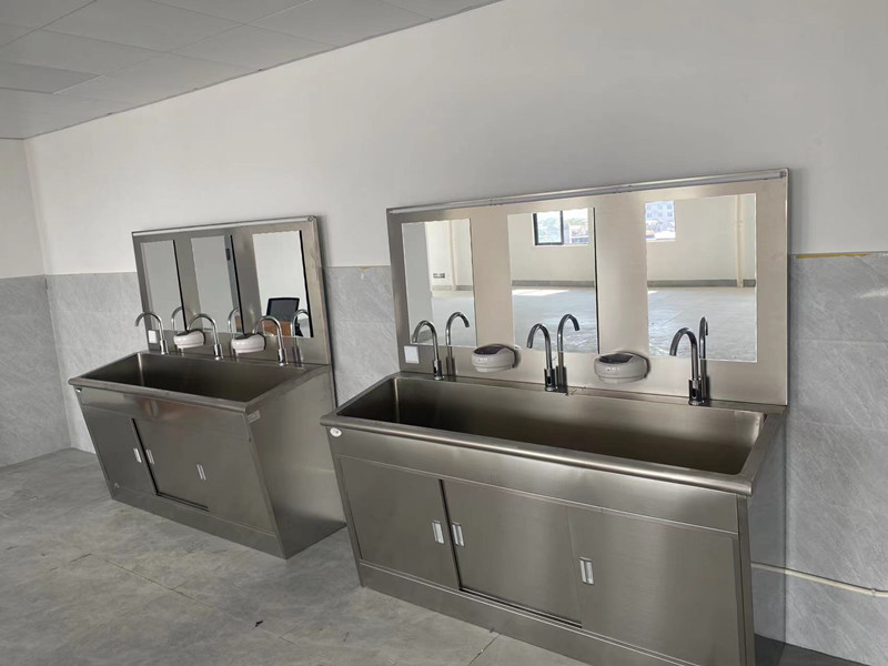 不锈钢洗手池高背板多人位 不锈钢洗手池高背板多人位