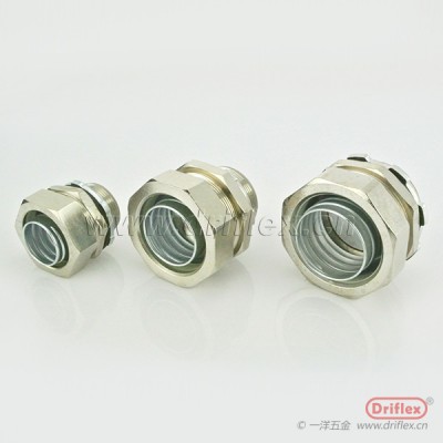一洋五金六角方帽铜镀镍直接头金属软管连接器M25*1.5