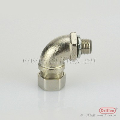 一洋五金平包塑金属软管接头铜镀镍90度弯头LTC-B209