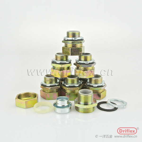 一洋五金铁镀五彩锌金属软管直接头配铁镀锌太阳帽3/8"到4"