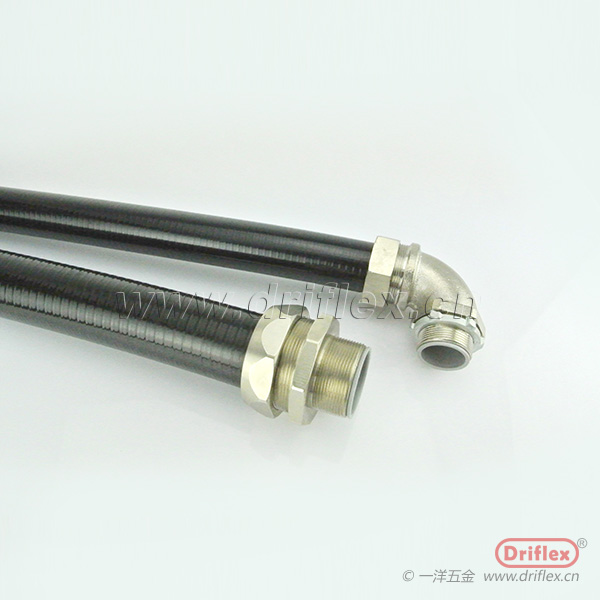 一洋五金供应喷码机设备穿线用黑色加棉线平包塑金属软管有挠性