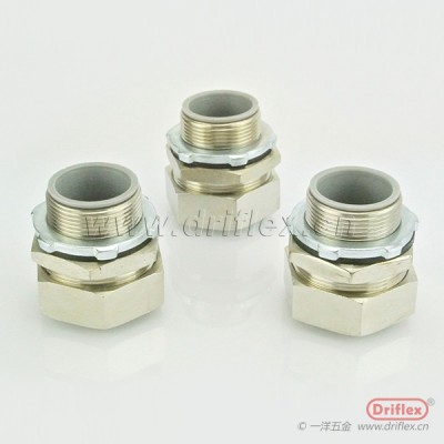 黄铜镀镍六角方帽软管连接器外丝直接头M16-M114