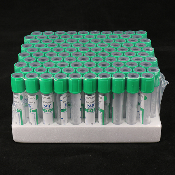 绿色管帽含肝素锂抗凝剂PET材质真空采血管_抽血管