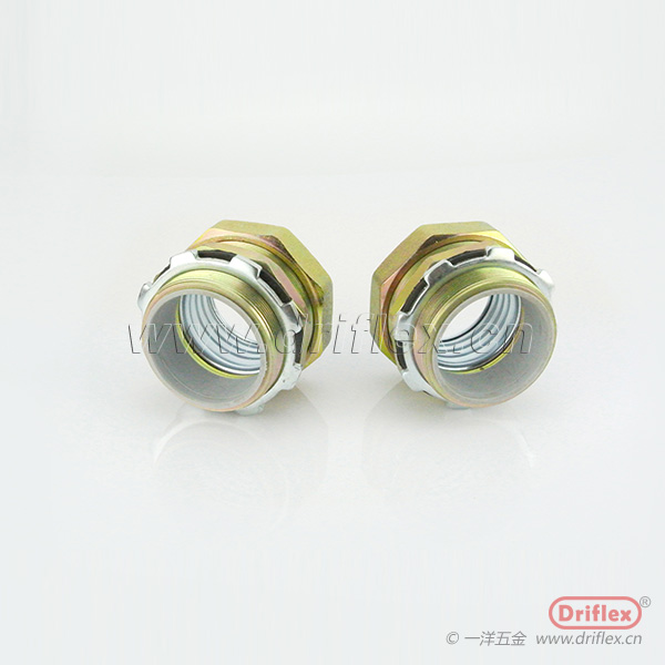 铁镀锌六角方帽外螺纹金属软管直接头含螺纹金属环