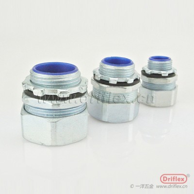 一洋五金供应镀锌端接式接头外螺纹软管连接器机电设备穿线用