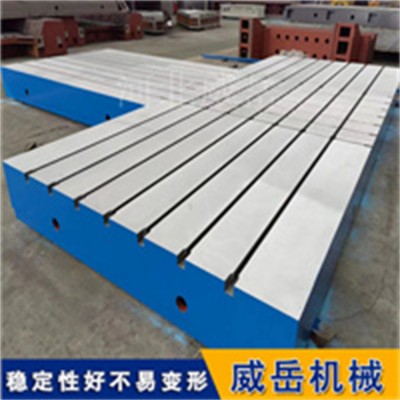 人工刮研铸铁平台承重6吨3米T型槽试验平台带调平孔