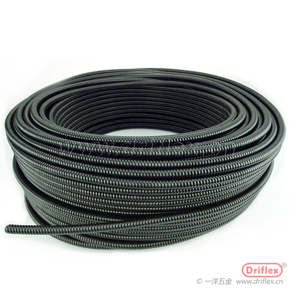 黑色包塑金属软管/波浪型蛇皮管配锌合金外丝直接头