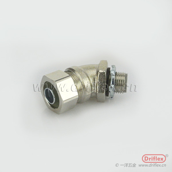 铜镀镍软管接头45度弯头外螺纹包塑金属连接器G3/8”-2“