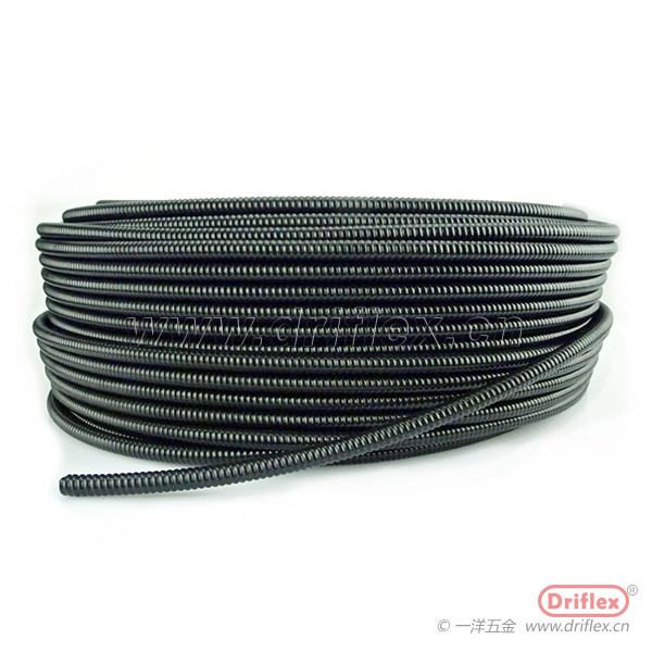 一洋五金供应黑色包塑金属软管波浪型穿线软管配蛇皮管接头