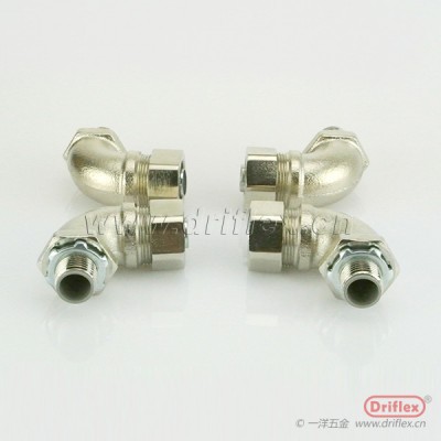 铜镀镍90度弯头外螺纹金属软管接头LTC-B209-B26