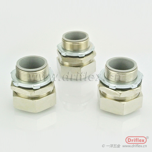 方帽铜镀镍直接头六角金属软管连接器内径12到100mm