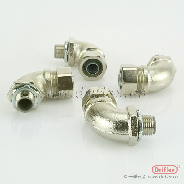 铜镀镍90度弯头外螺纹金属软管连接器M16*1.5-M63