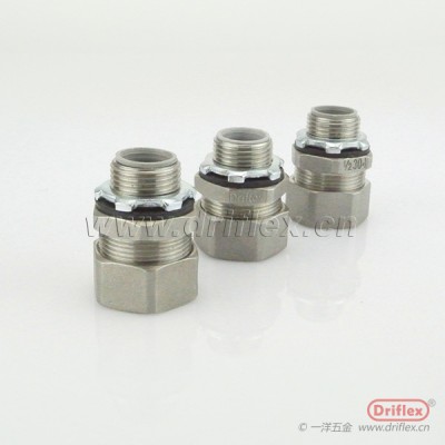 不锈钢金属软管接头穿线蛇皮软管连接器3/8“到4”
