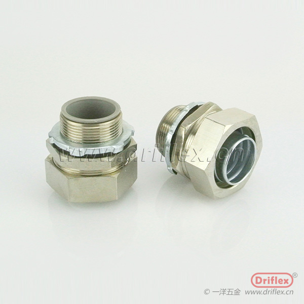 一洋五金铜镀镍方帽外丝直接头六角软管连接器3/8“-4“