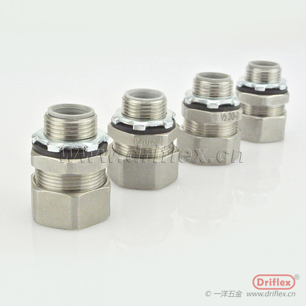 不锈钢直接头机电设备穿线用六角方帽外丝3/8“到4”