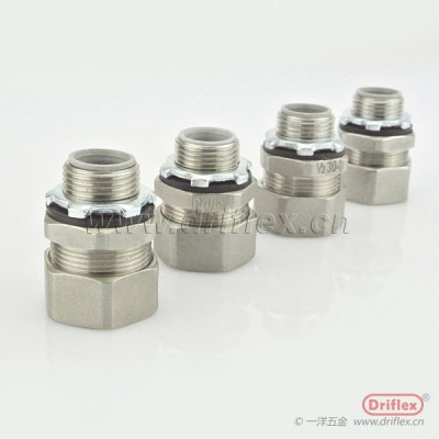 不锈钢直接头机电设备穿线用六角方帽外丝3/8“到4”
