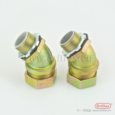 铁镀锌45度弯头45度软管接头配豁口金属环12-51mm