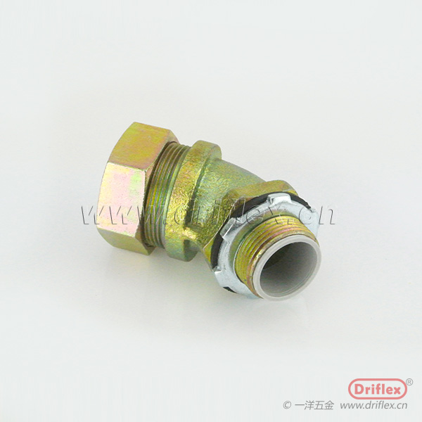 铁镀锌45度弯头外螺纹金属软管连接器NPT3/8”-2”