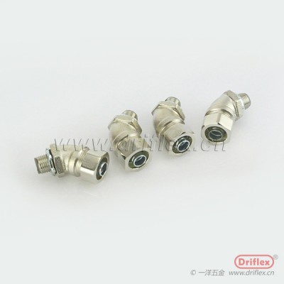 铜镀镍45度弯头外螺纹金属软管连接器G3/8”-G2”