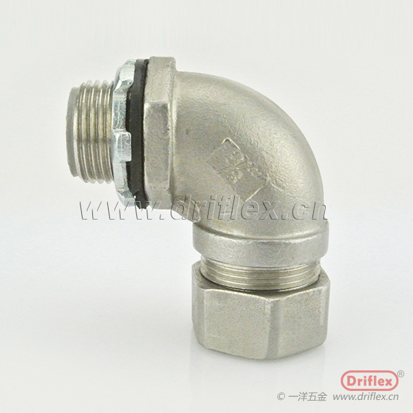 不锈钢90度金属软管接头外螺纹NPT3/8"-NPT2"