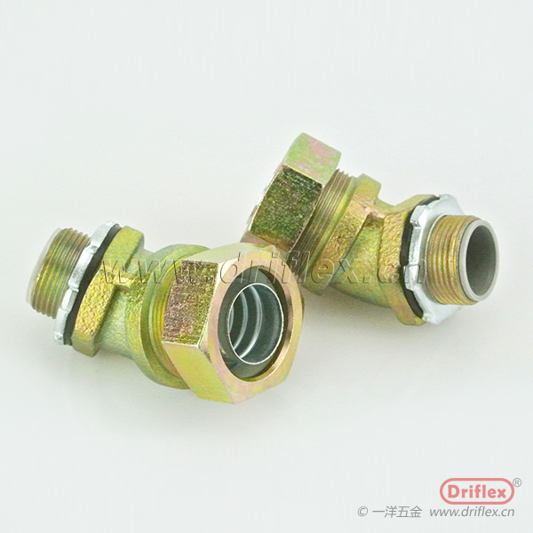 铁镀锌45度弯头外螺纹金属软管连接器内径12到51mm