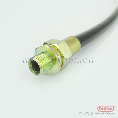 黑色橡胶挠性连接管两端配铁镀锌外丝直接头G3/8”-G4”
