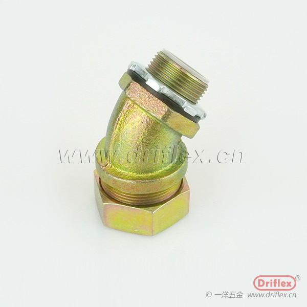 Driflex铁镀锌45度弯头金属软管接头M25*1.5