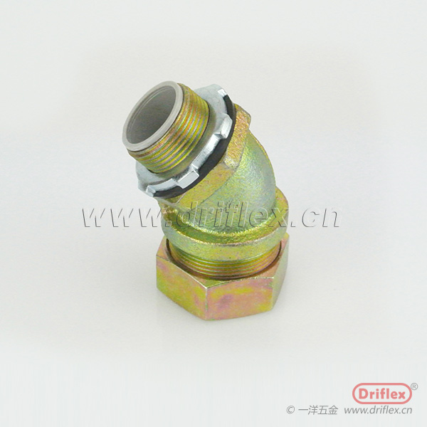 铁镀锌45度弯头外螺纹六角方帽M16*1.5-M63*1.5
