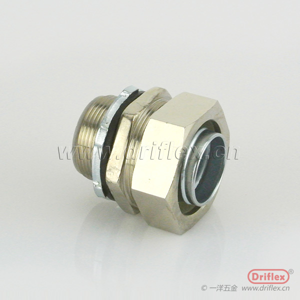 铜镀镍外丝金属软管直接头180度软管连接器3/8”-4”